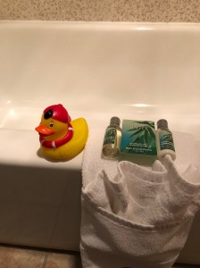 Soap, Shampoo, Towel and Rubber Duckie